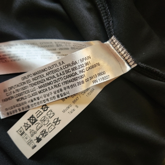 Massimo Dutti, Size Small, Black, V-Neck, Midi/Maxi Length, Long Sleeve, Elegant - Picture 7 of 8